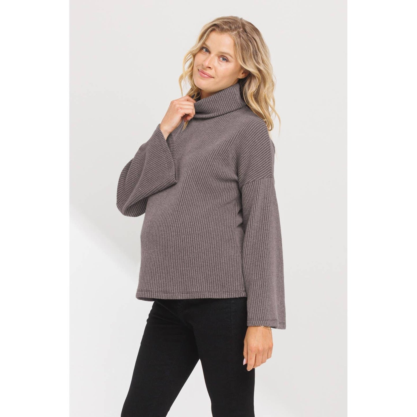 Turtle Neck Knit Sweater Maternity Top