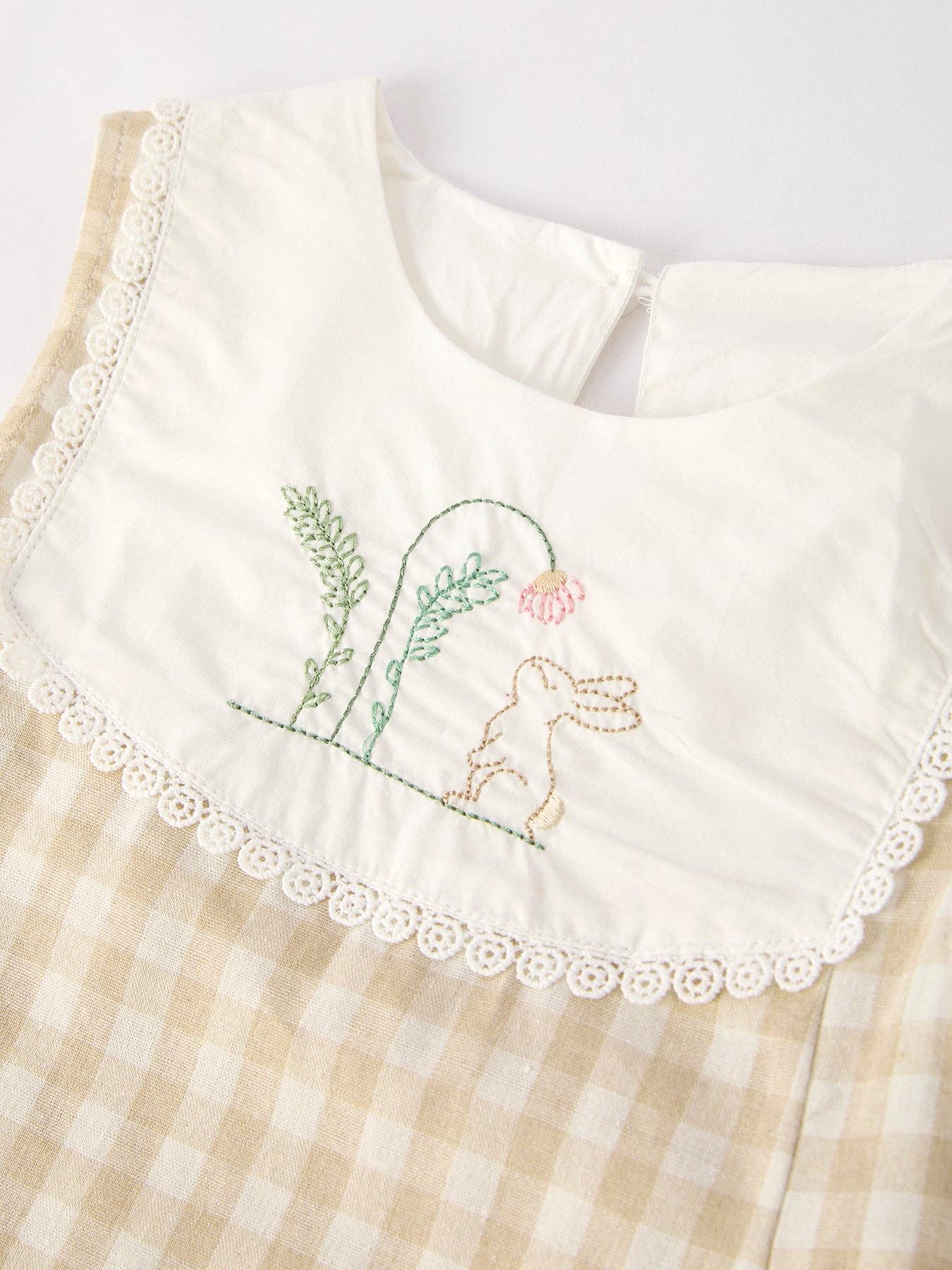 Apricot Plaid Bunny Dress