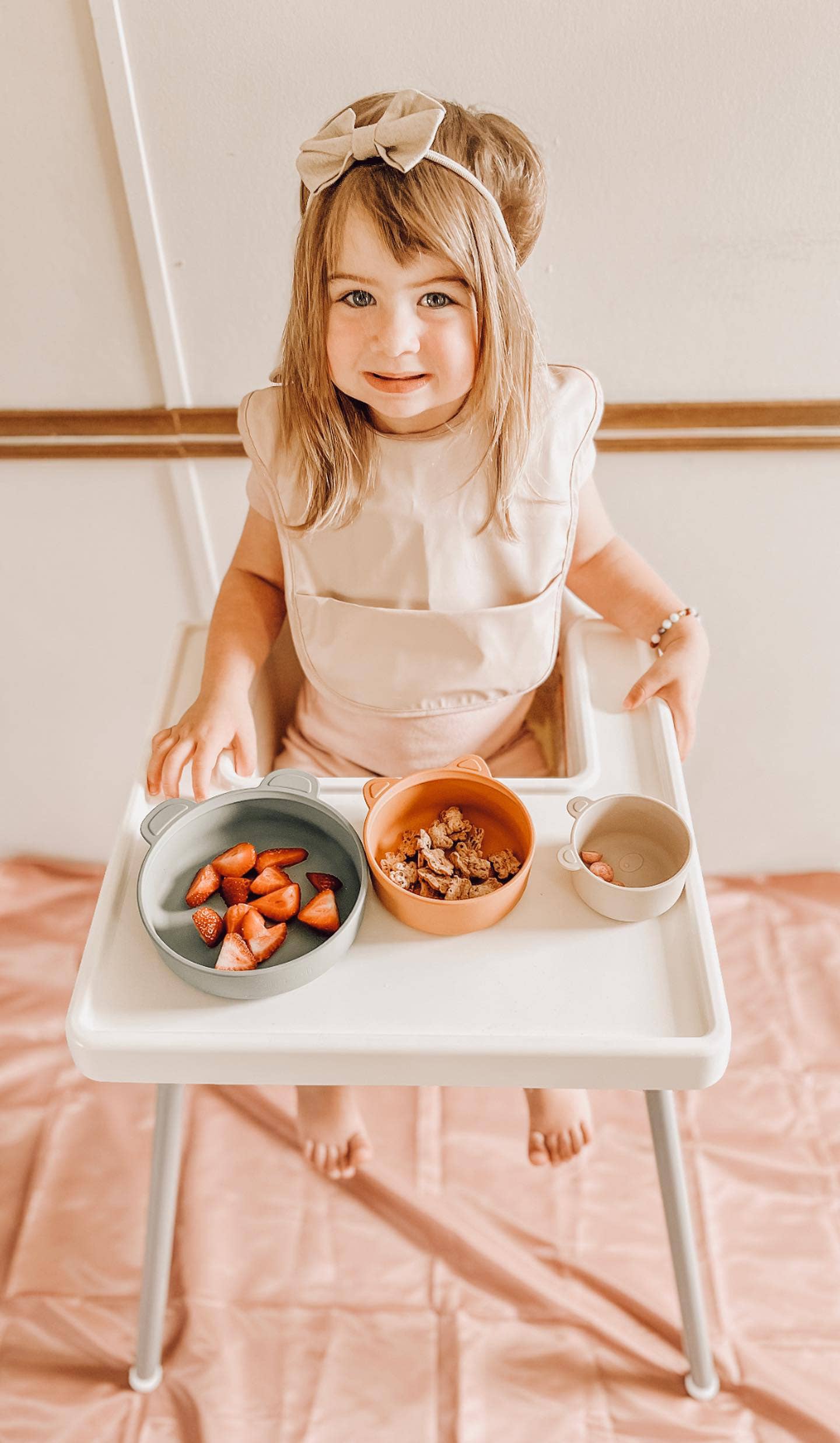 Smock Bib (2-pc) Long & Short Sleeve Set (Butterfly-Blush)