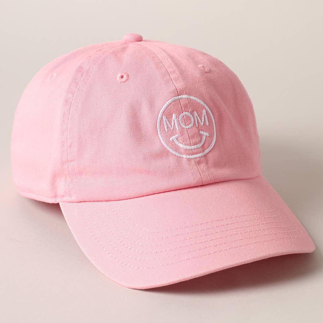 Mom Happy Face Embroidery Cap