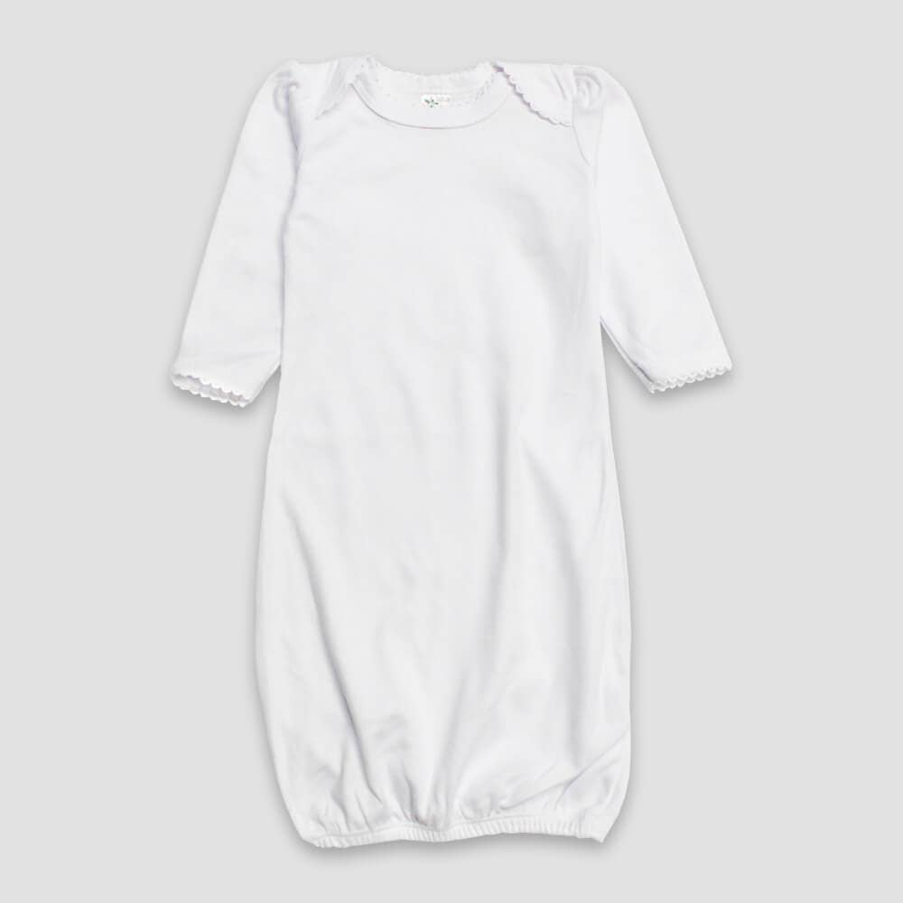 Baby Girl Sleeper Gown Scallop Trim