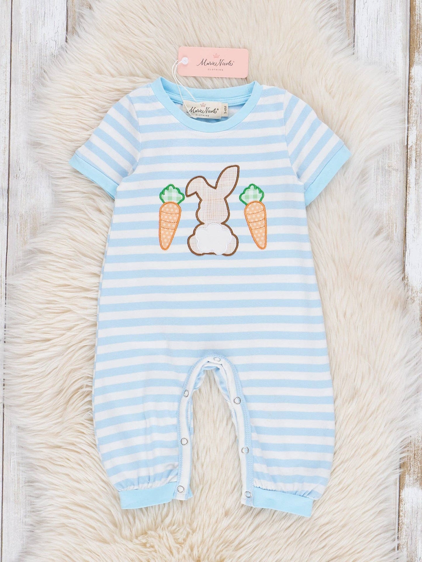 Bunny & Carrots Blue Romper