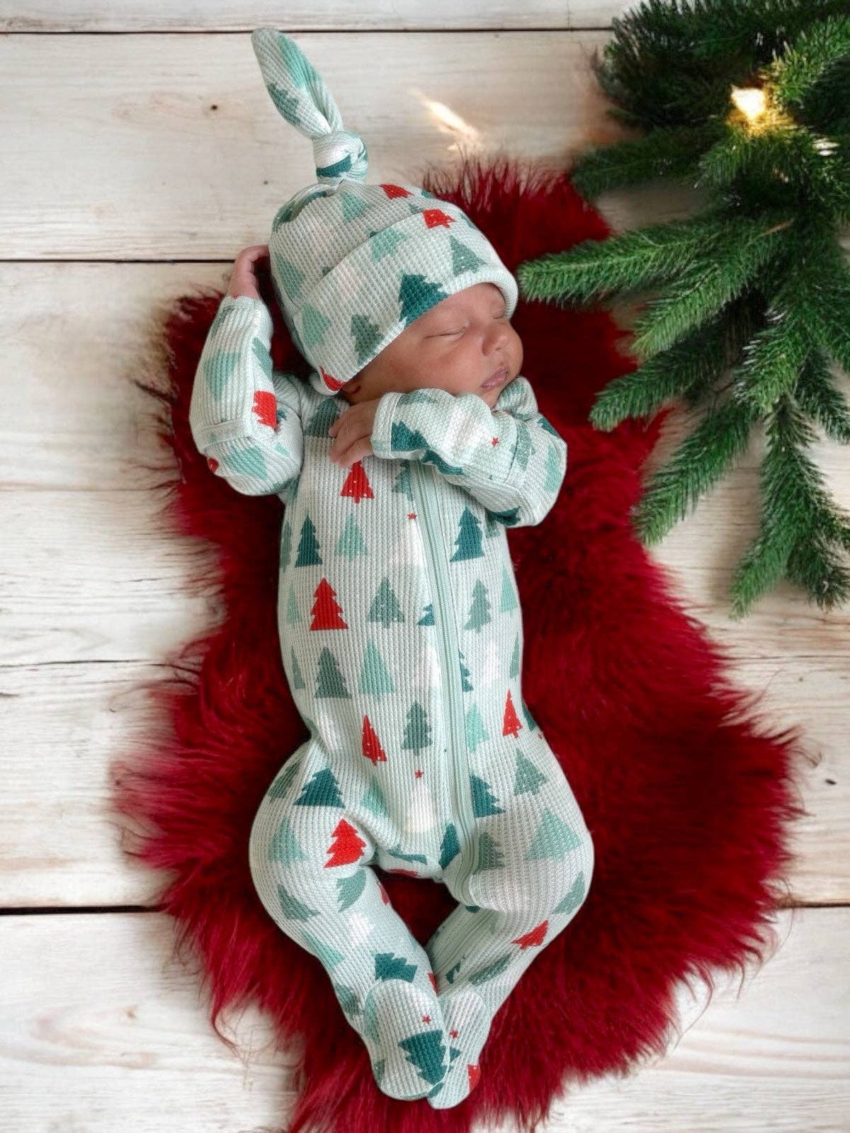Festive Firs Zip Footie