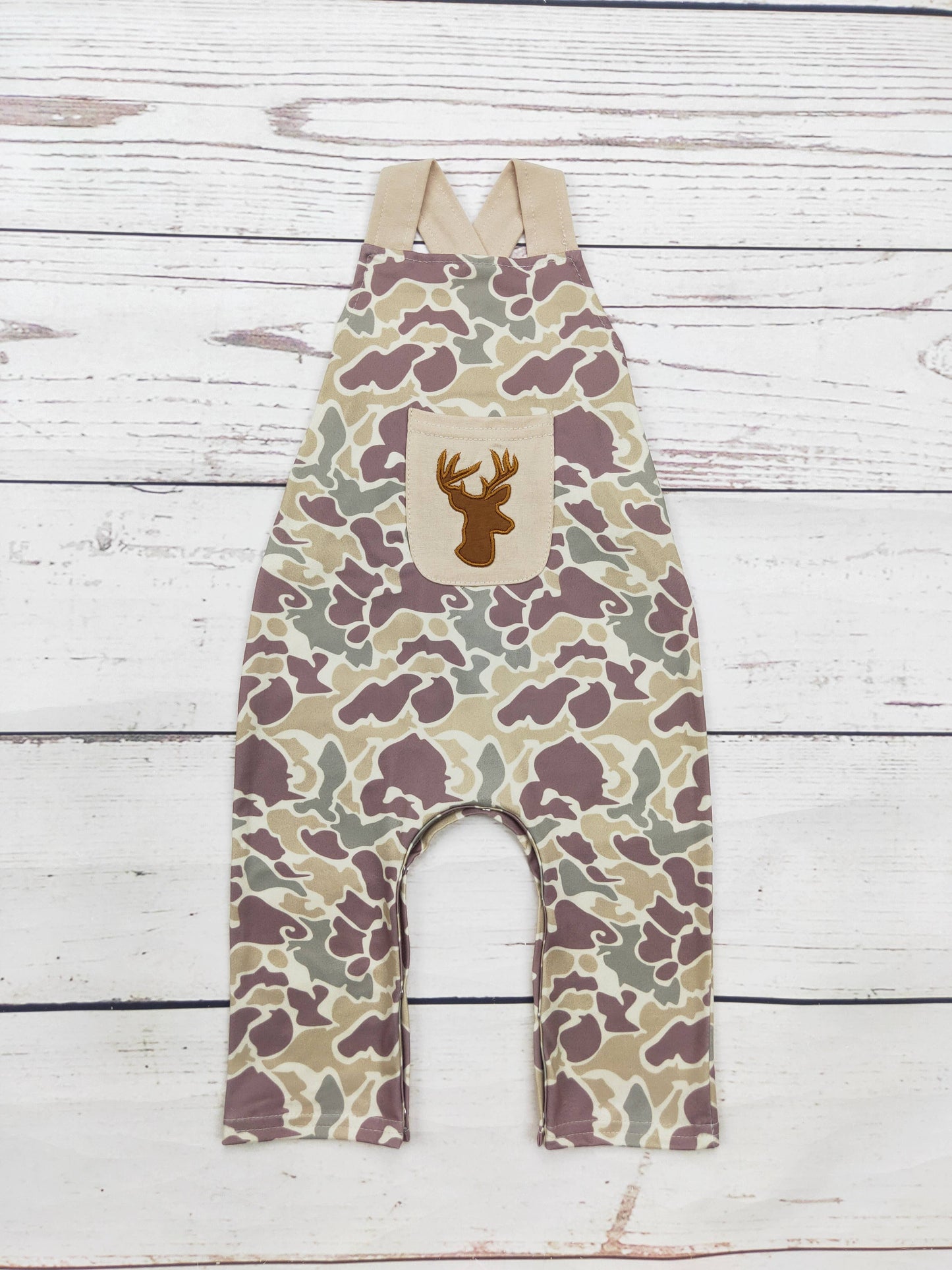 Camo Deer Appliqué Jumpsuit