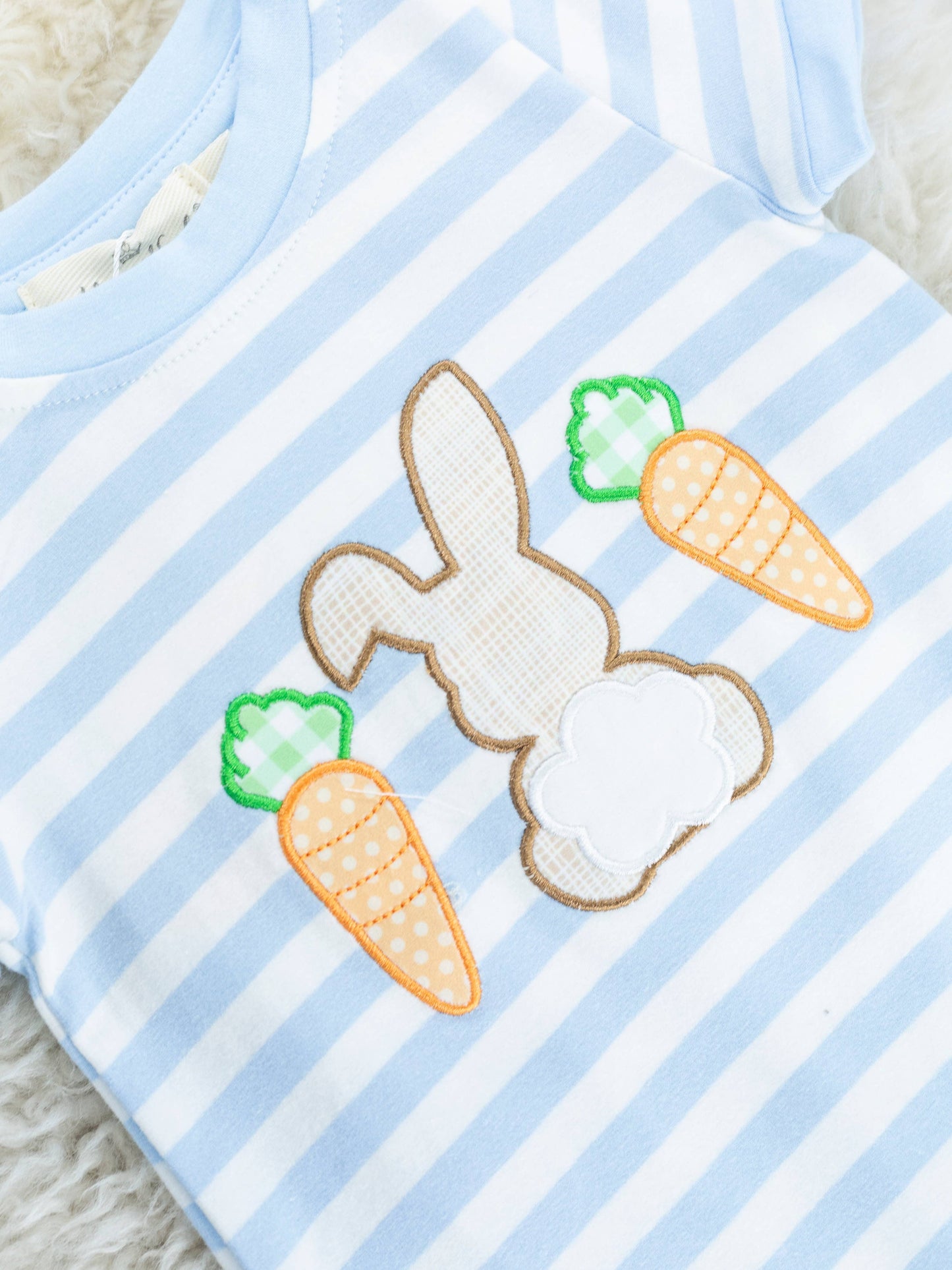 Bunny & Carrots Blue Romper