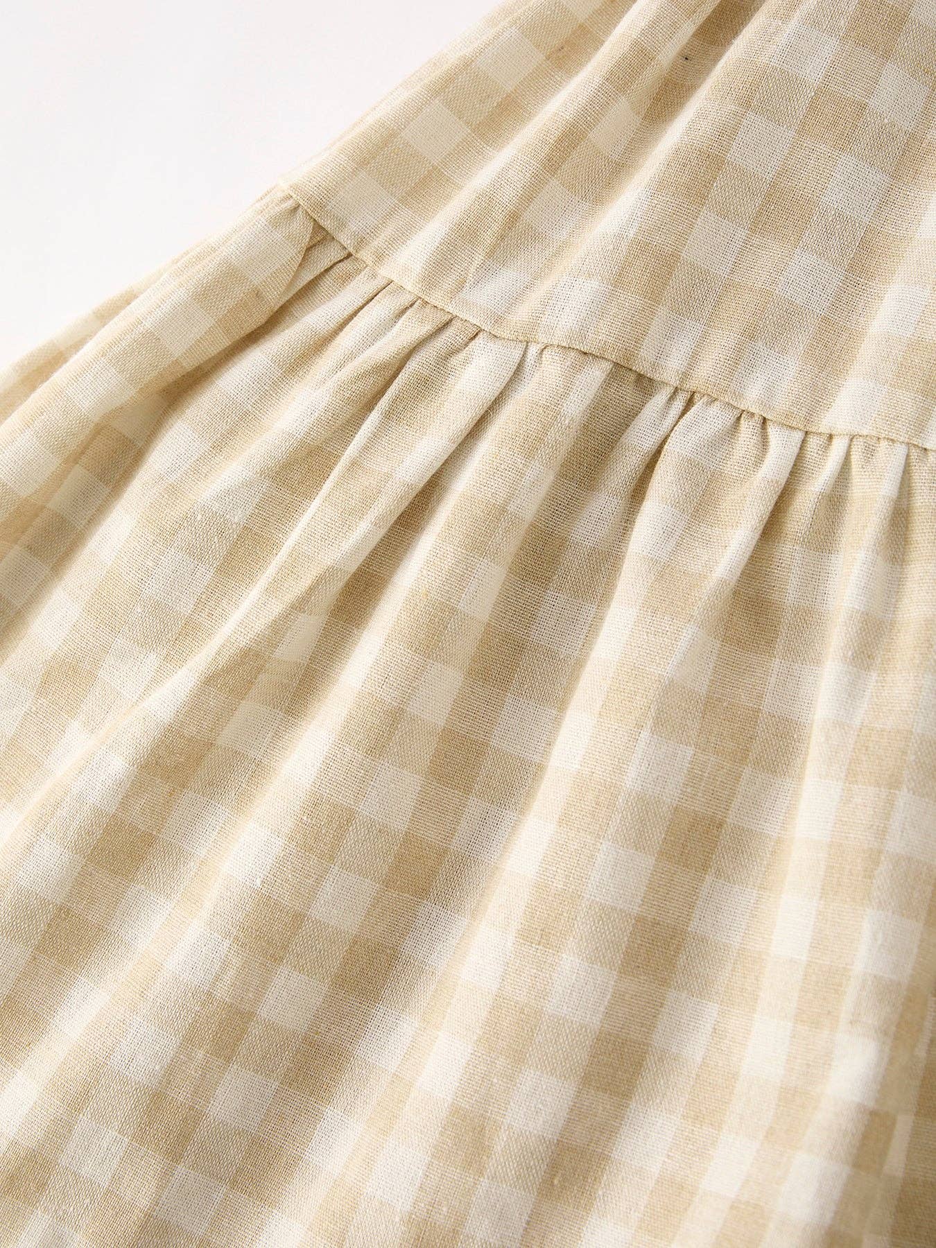 Apricot Plaid Bunny Dress