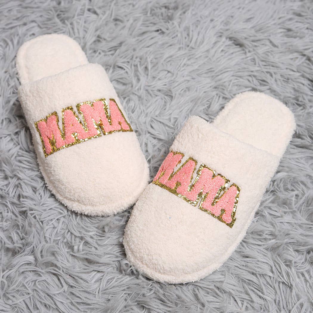 MAMA Chenille Patched Home Slippers