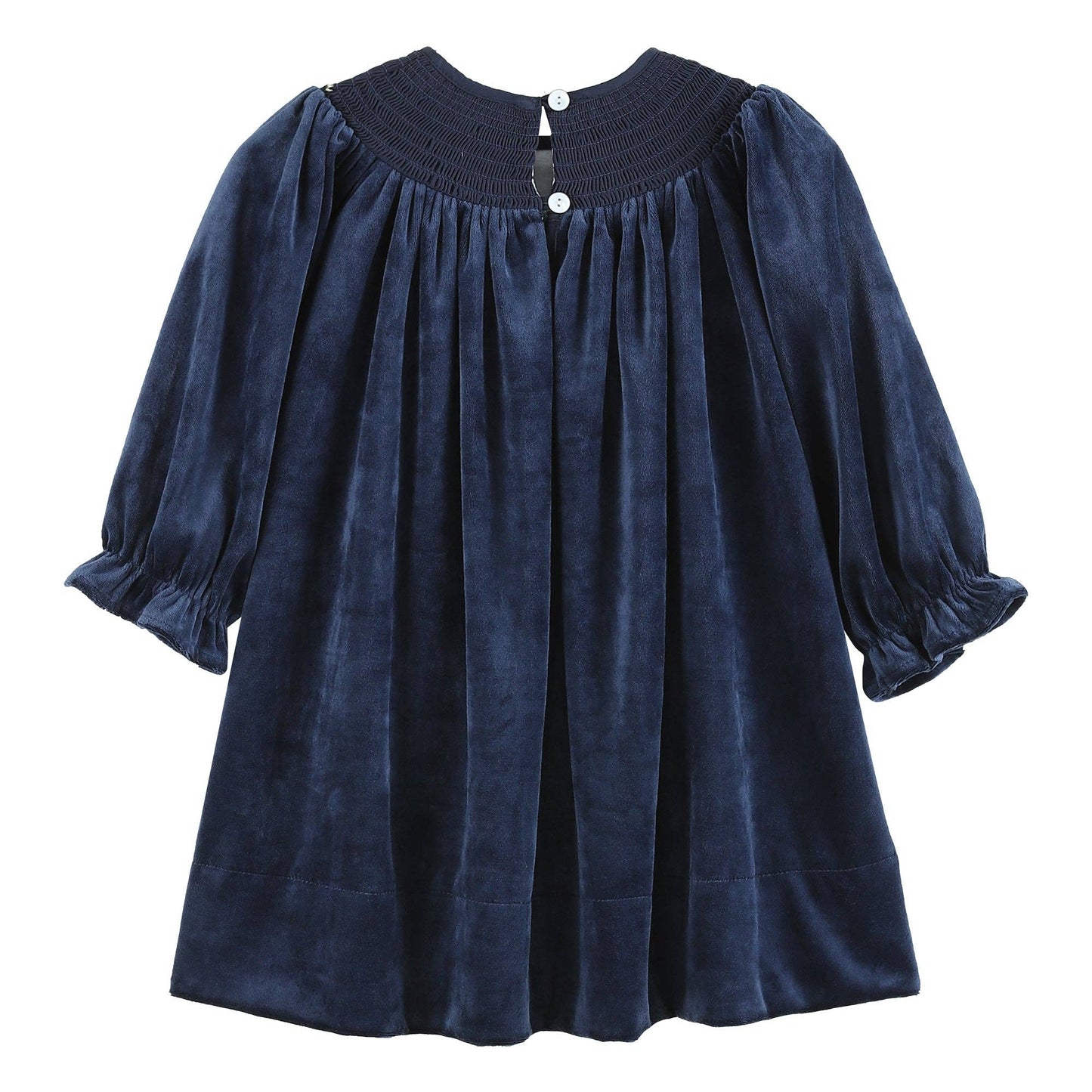 Navy Blue Velvet Gold Nativity Dress