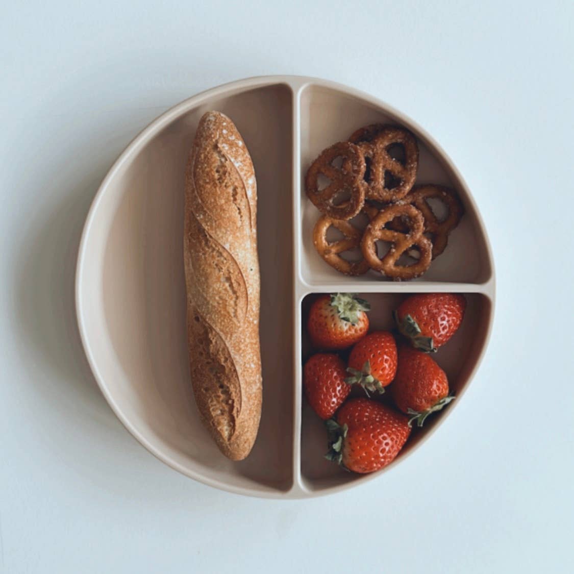 Baby Plate with Suction and Divided Portions (Oatmeal)