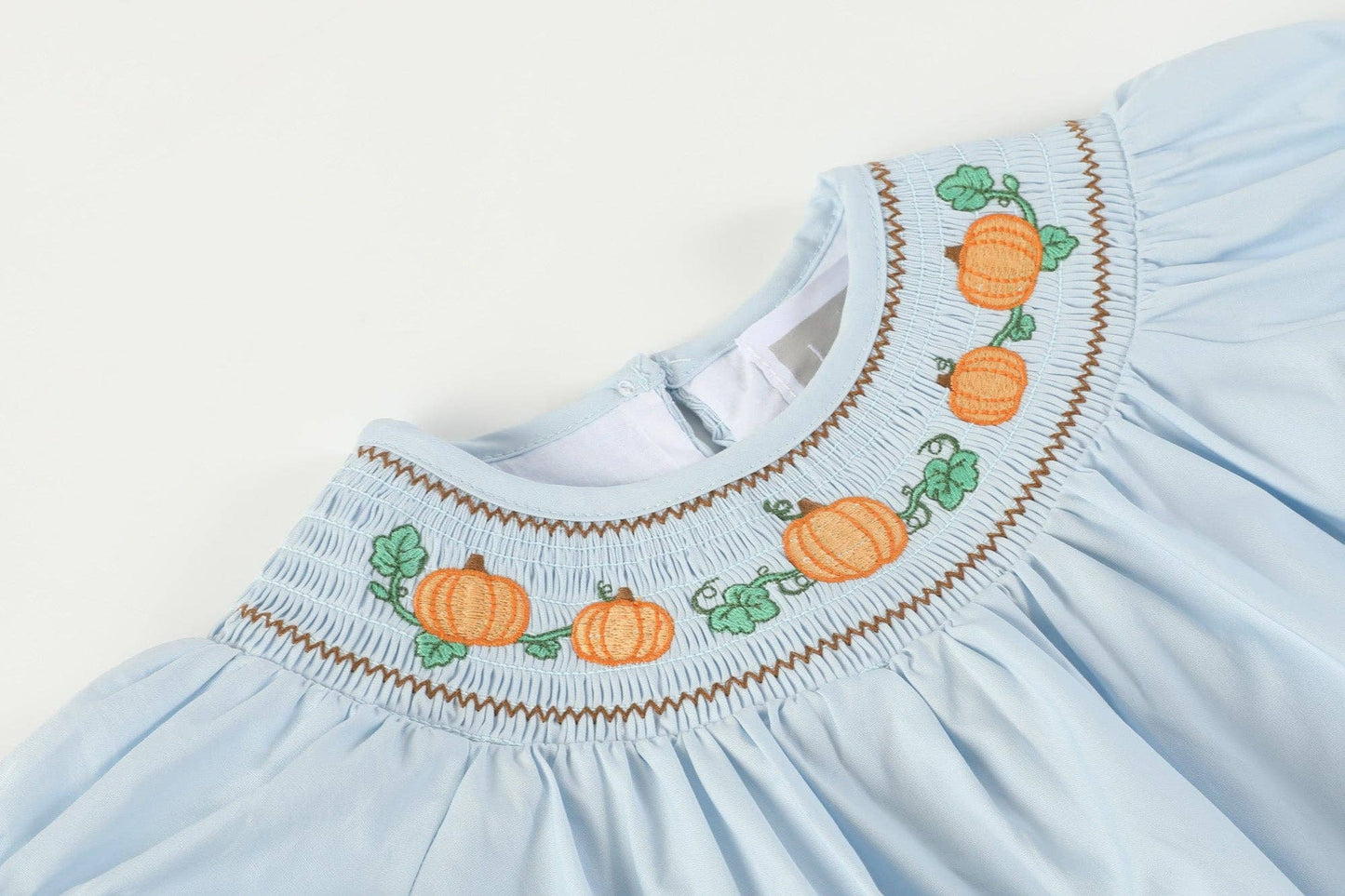 Blue Pumpkin Smocked Set