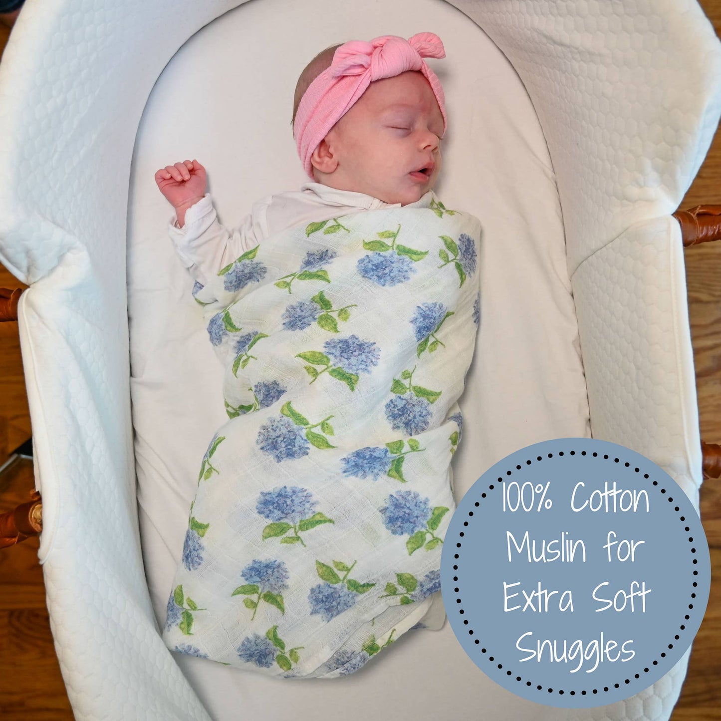 Hydrangea Swaddle Blanket