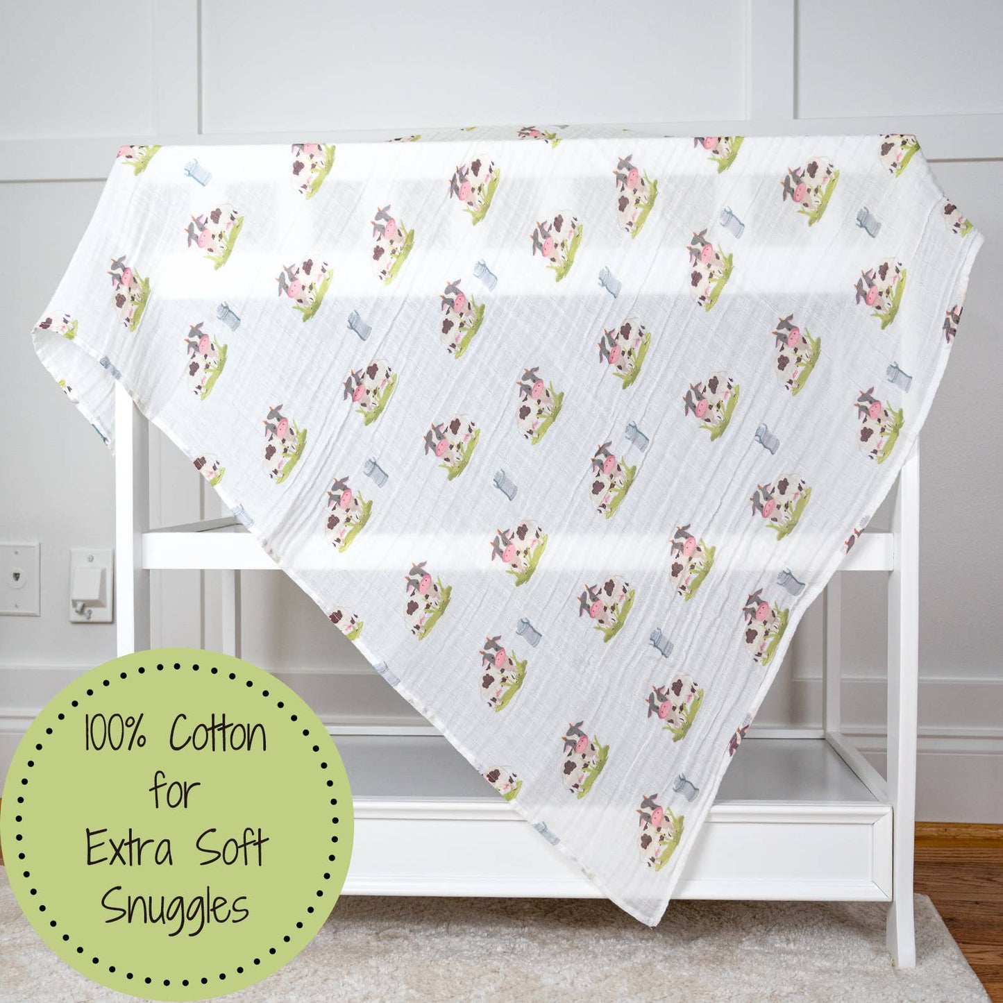 Moo Moo Baby Swaddle Blanket