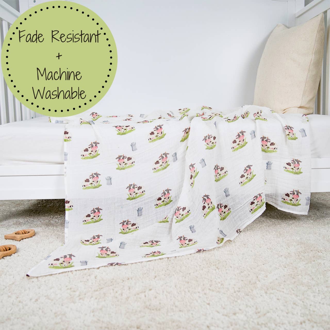 Moo Moo Baby Swaddle Blanket