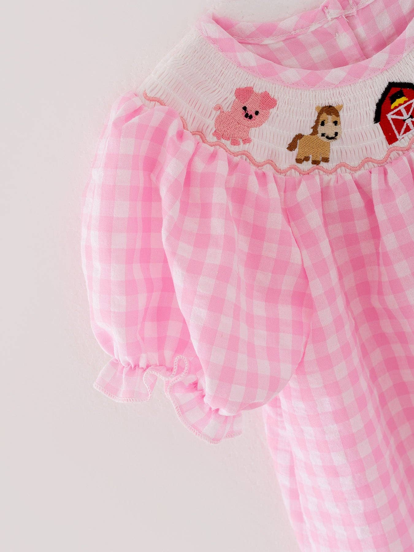 Farm Pink Smocking Dress