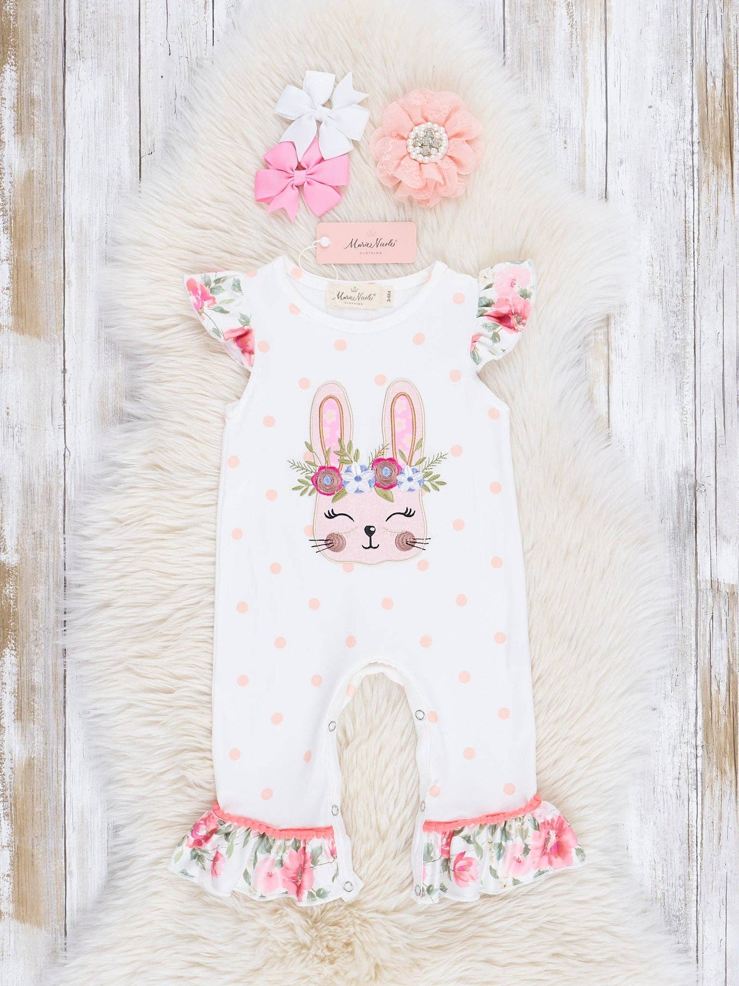 Floral Bunny Ruffle Romper