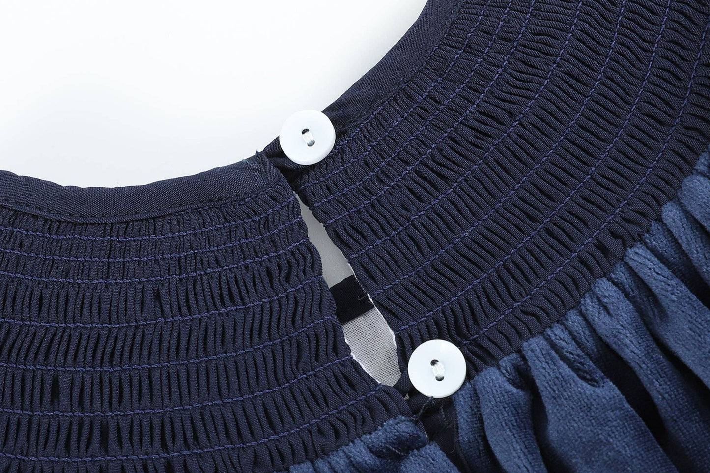 Navy Blue Velvet Gold Nativity Dress
