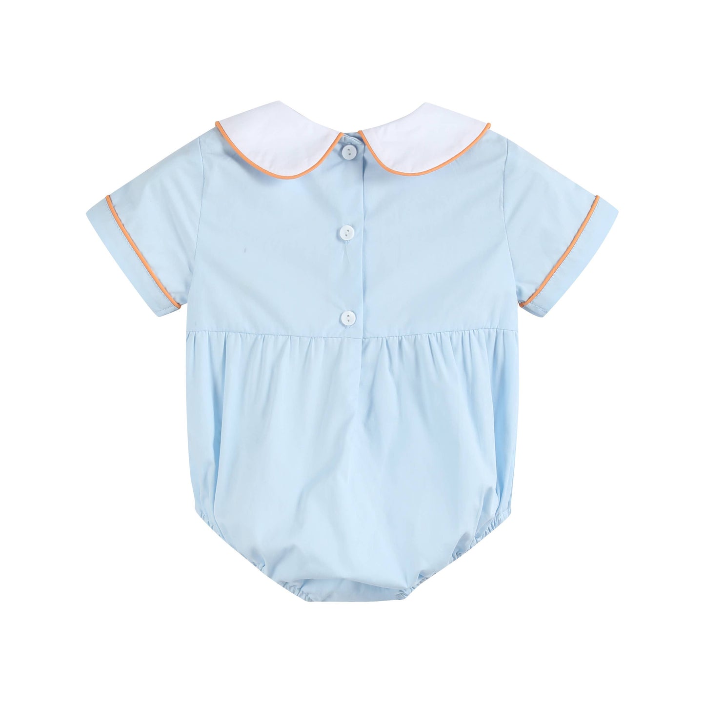 Pumpkin Smocked Collared Romper