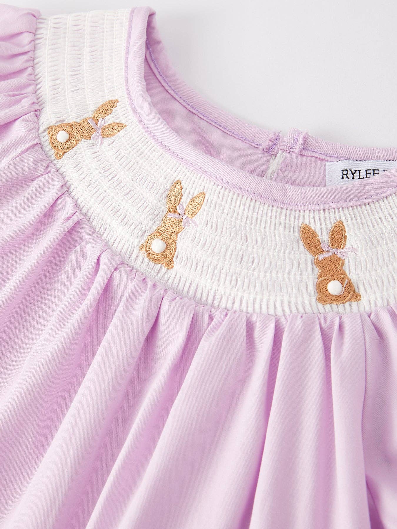 Bunny Smocking Purple Dress