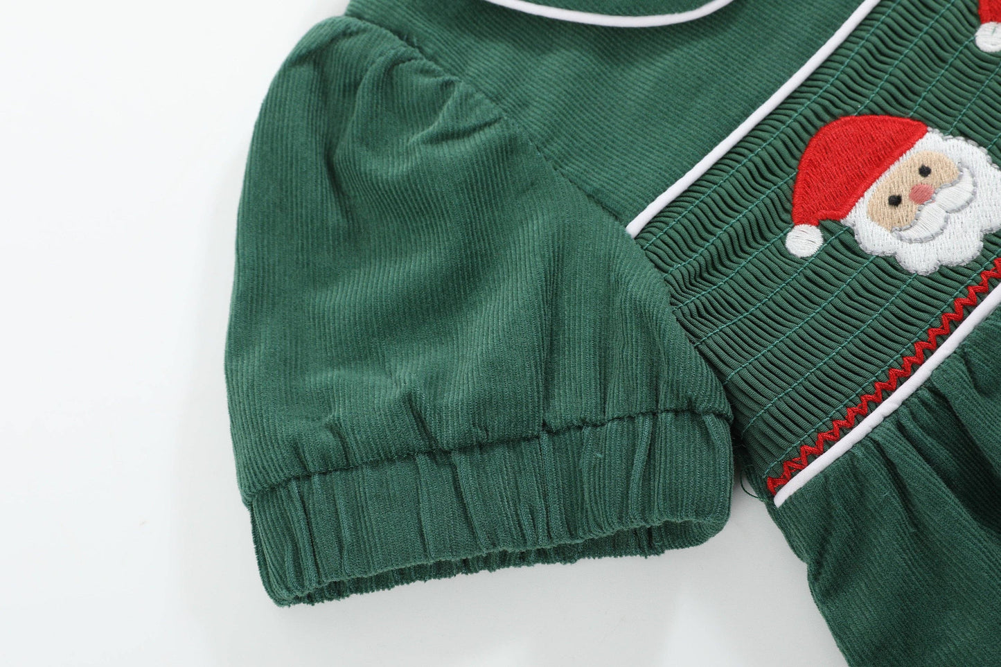 Green Santa Smocked Dress and Bloomers