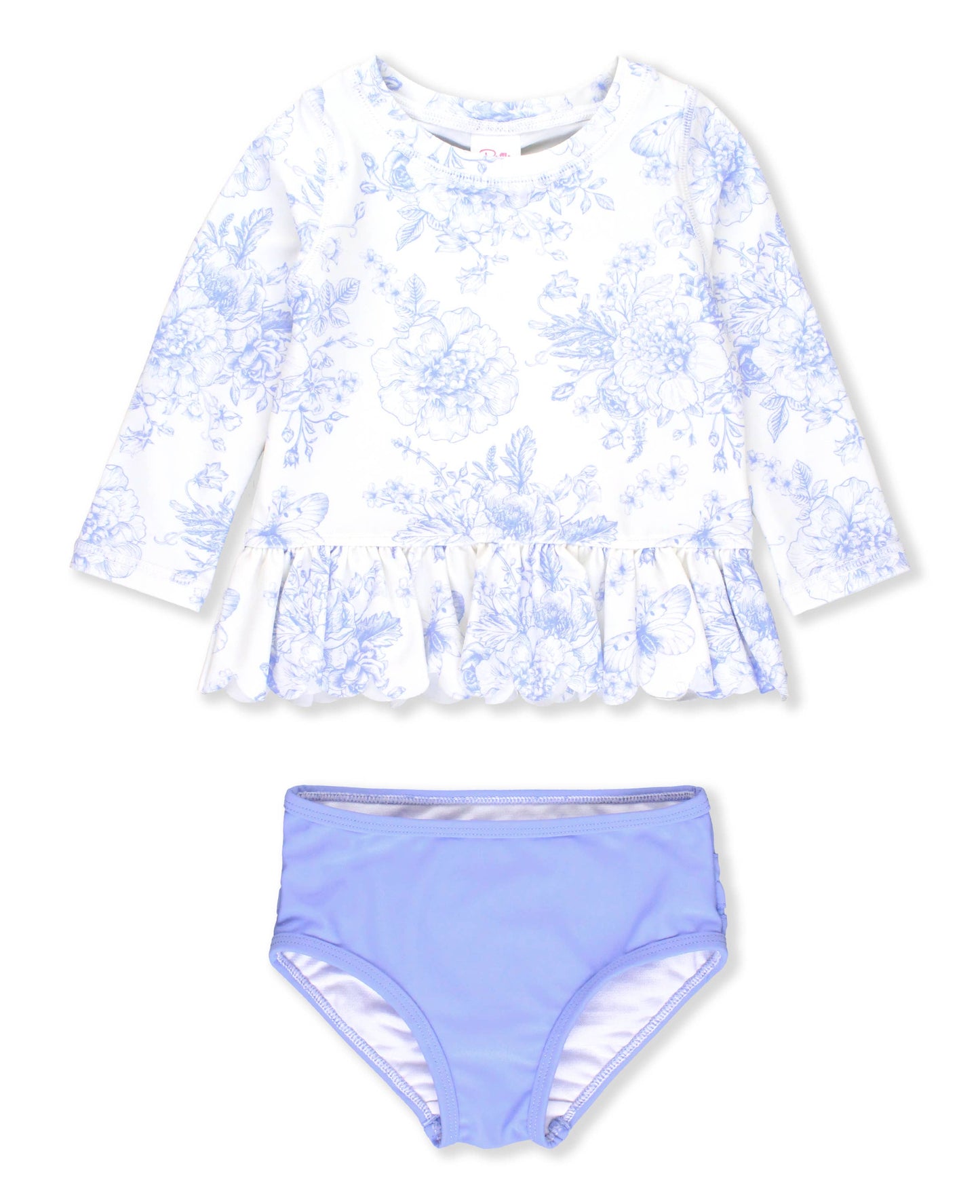Butterfly Garden Toile Scallop Swim