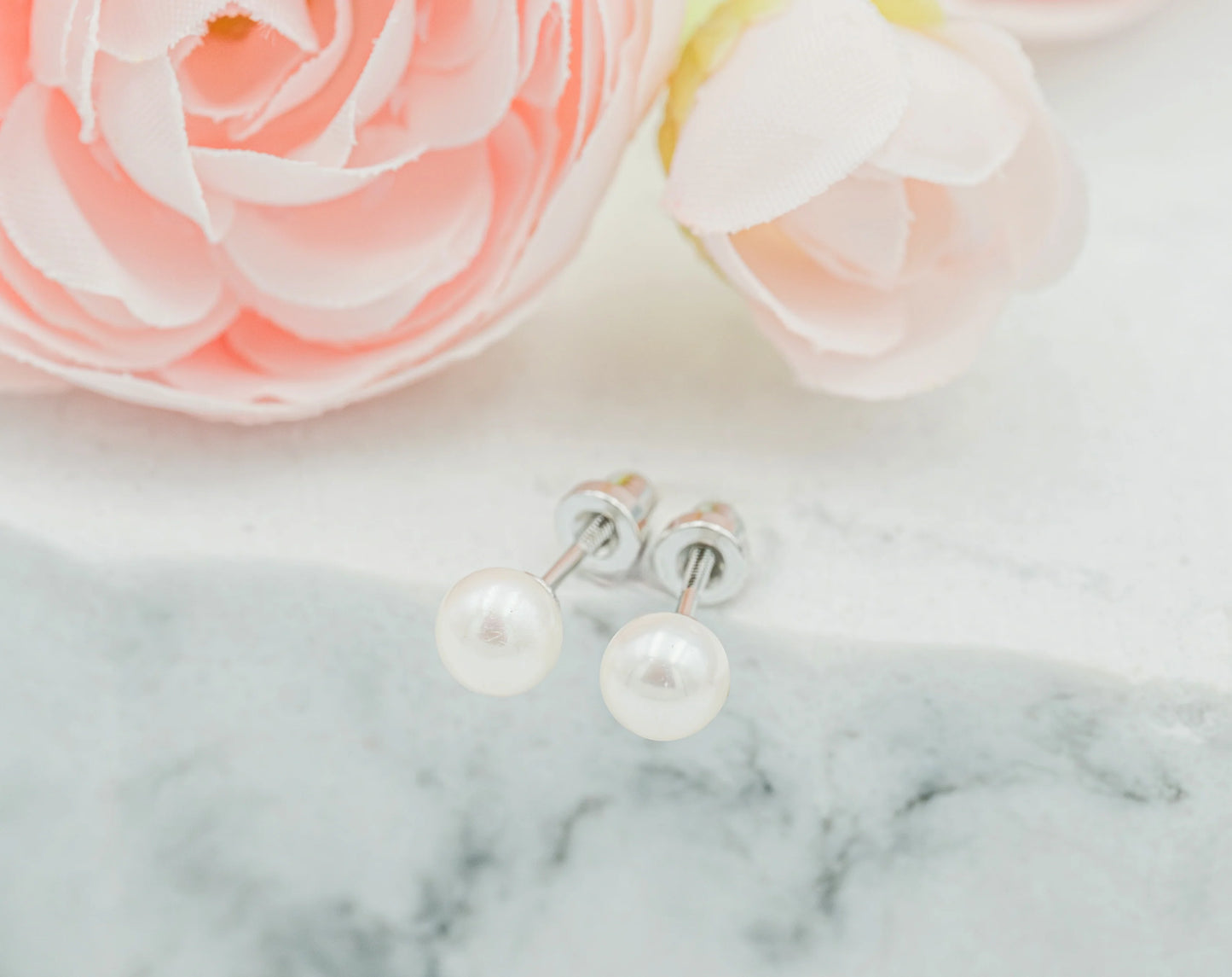 White Pearl Earrings