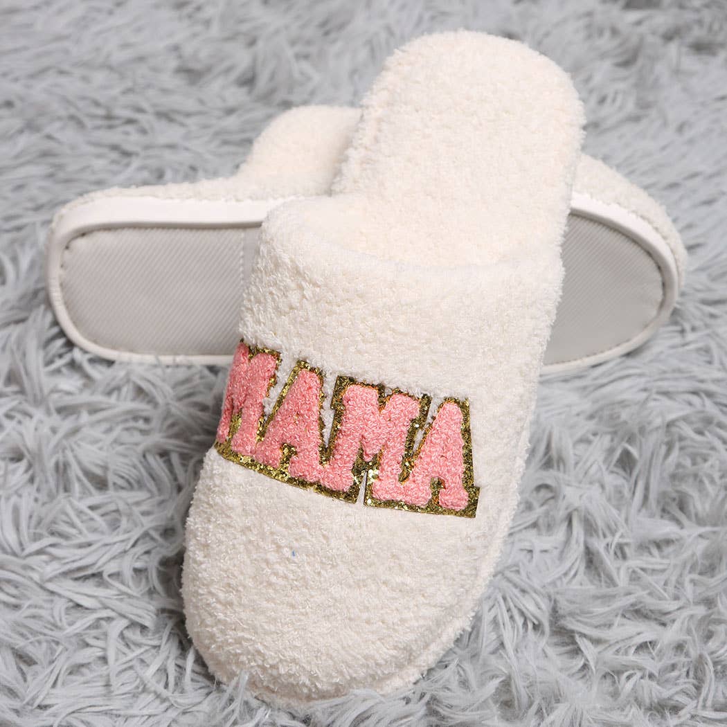 MAMA Chenille Patched Home Slippers