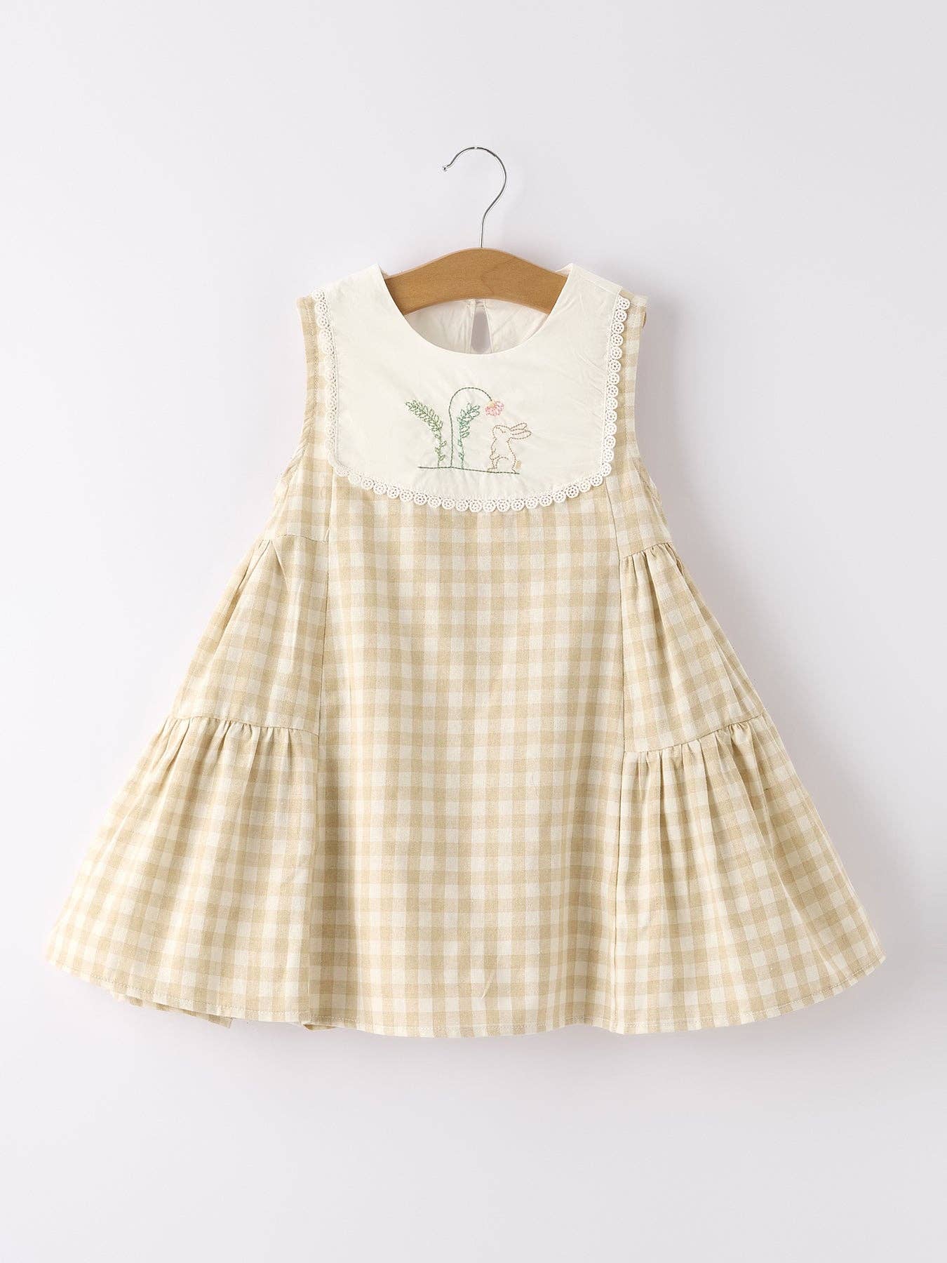 Apricot Plaid Bunny Dress
