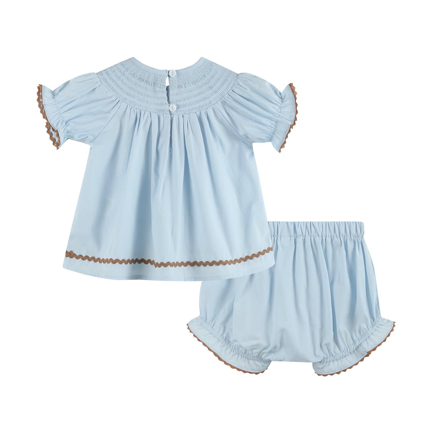 Blue Pumpkin Smocked Set