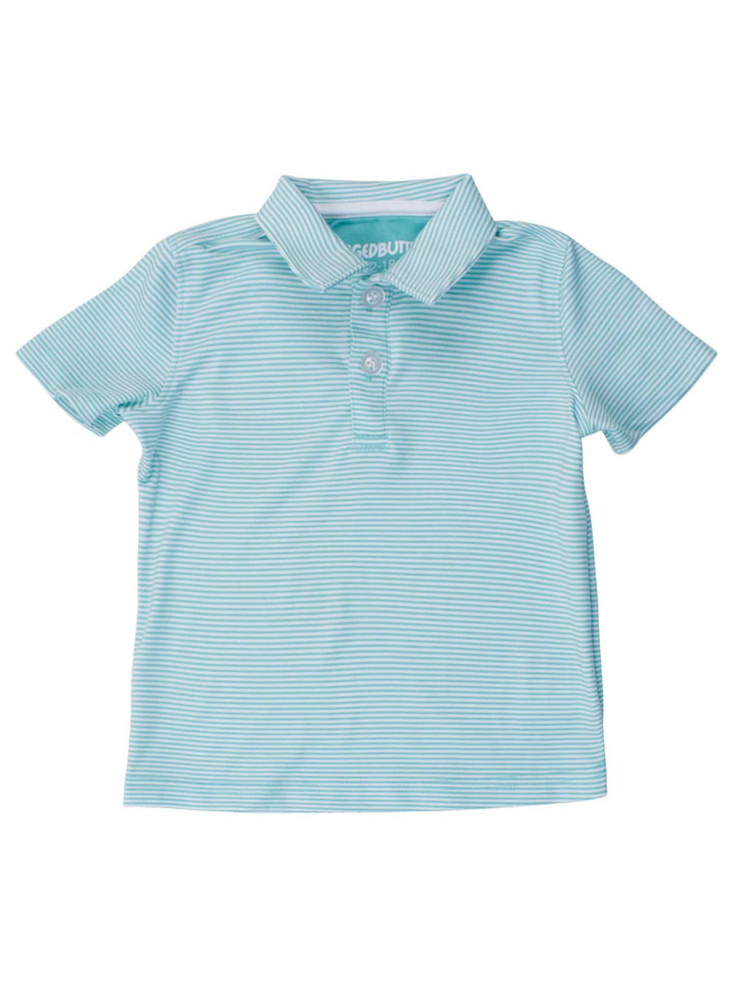 Marine Green Stripe S/S Performance Polo