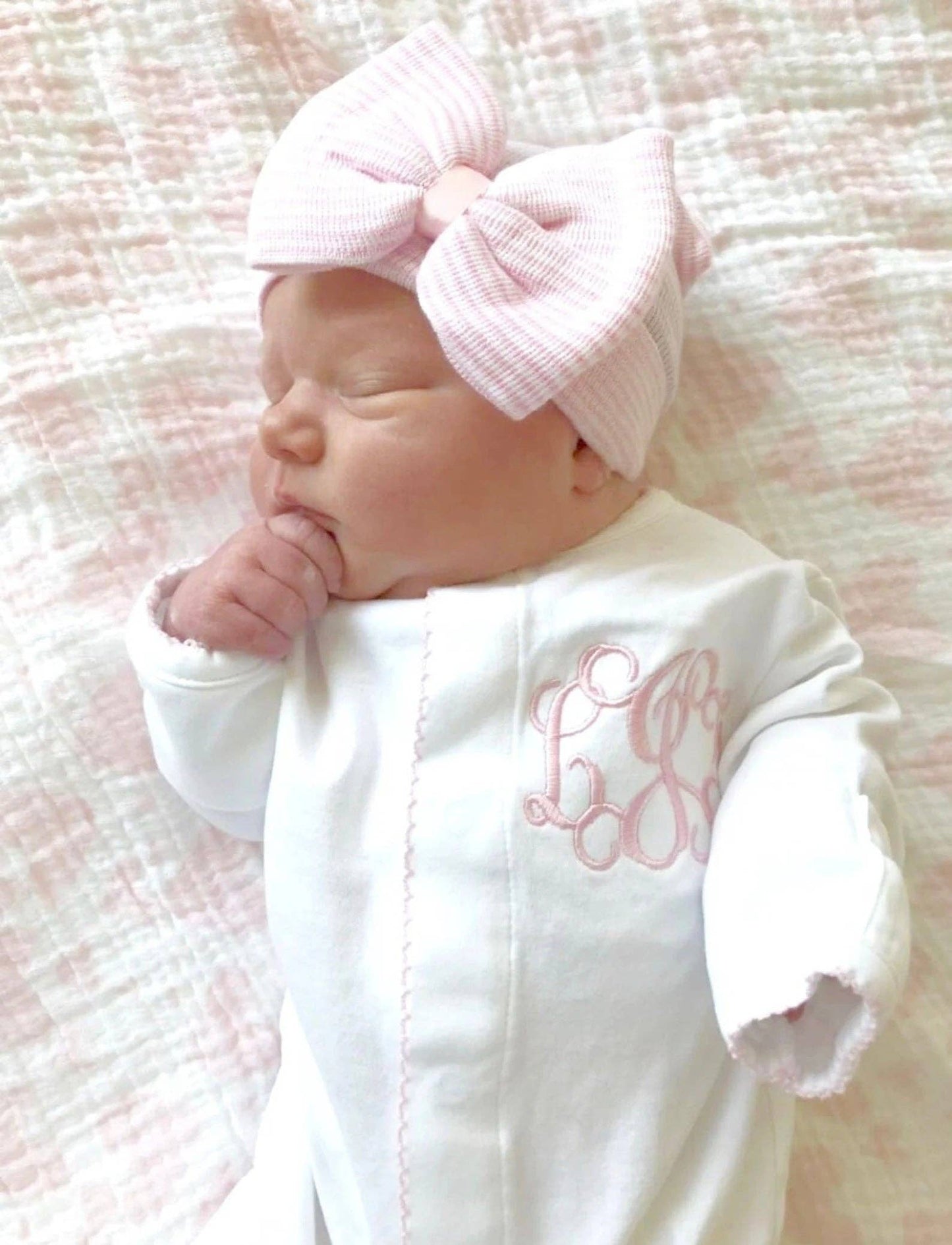 White with Pink Picot
