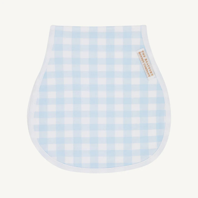 Blue Gingham Burp Cloth