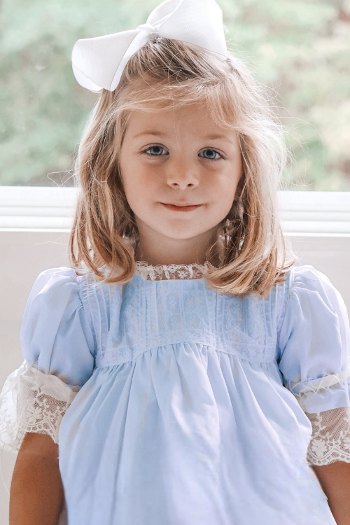 Blue Heirloom Girl Bubble/Dress
