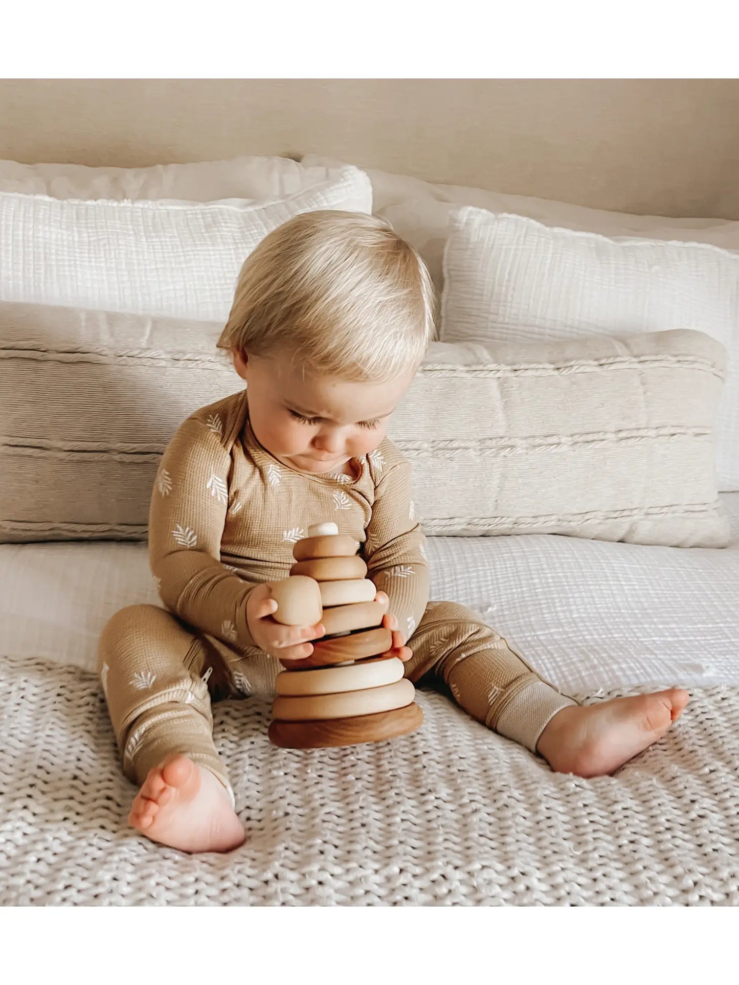 Waffle Pajamas - Boho Leaves