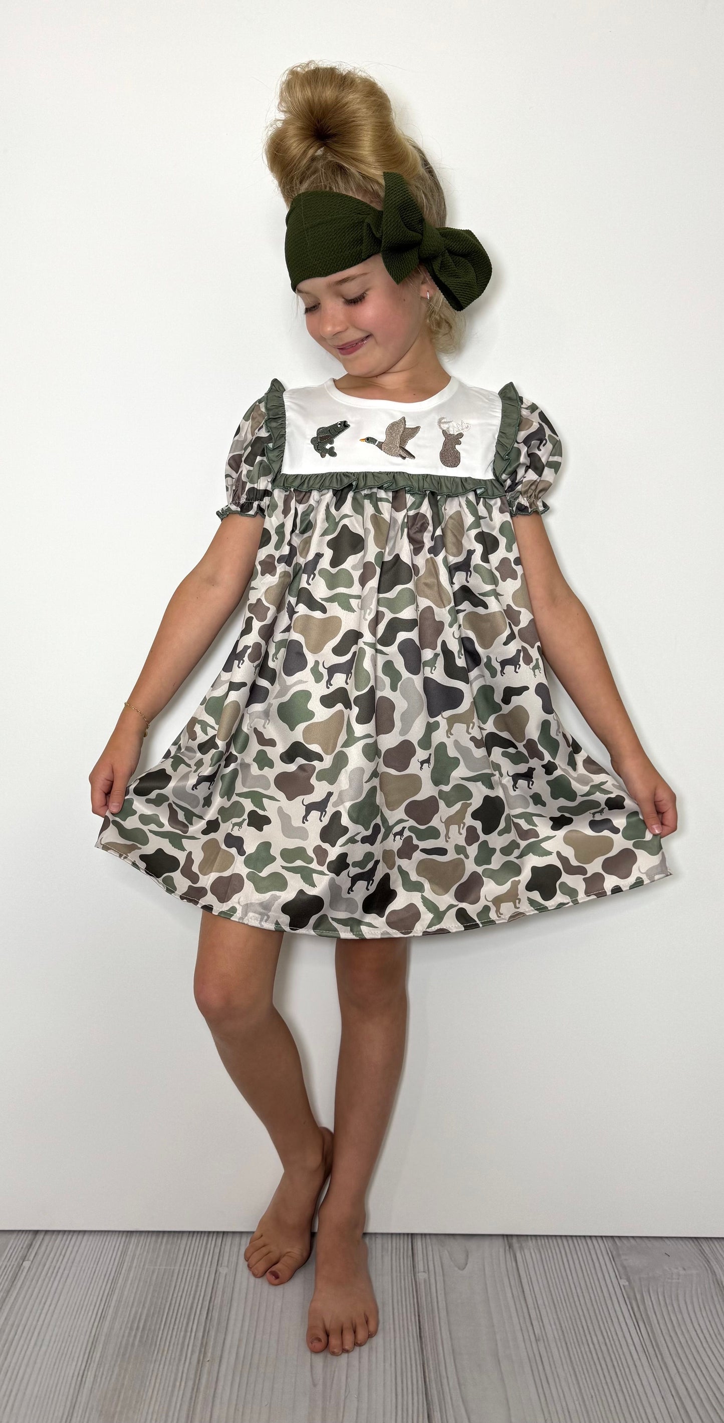 Camo Embroidery Romper/Dress