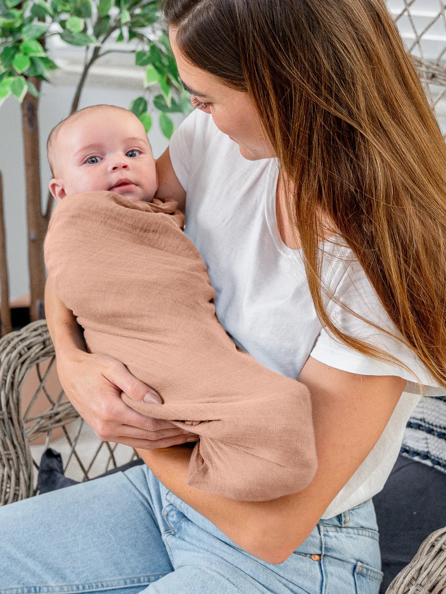 Baby Muslin Swaddle Blankets - Cedar