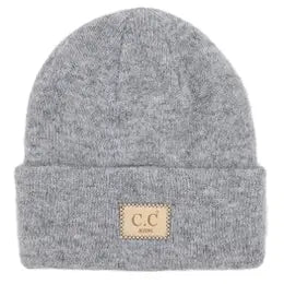 Kids Suede Patch Heather Classic Beanie - Grey