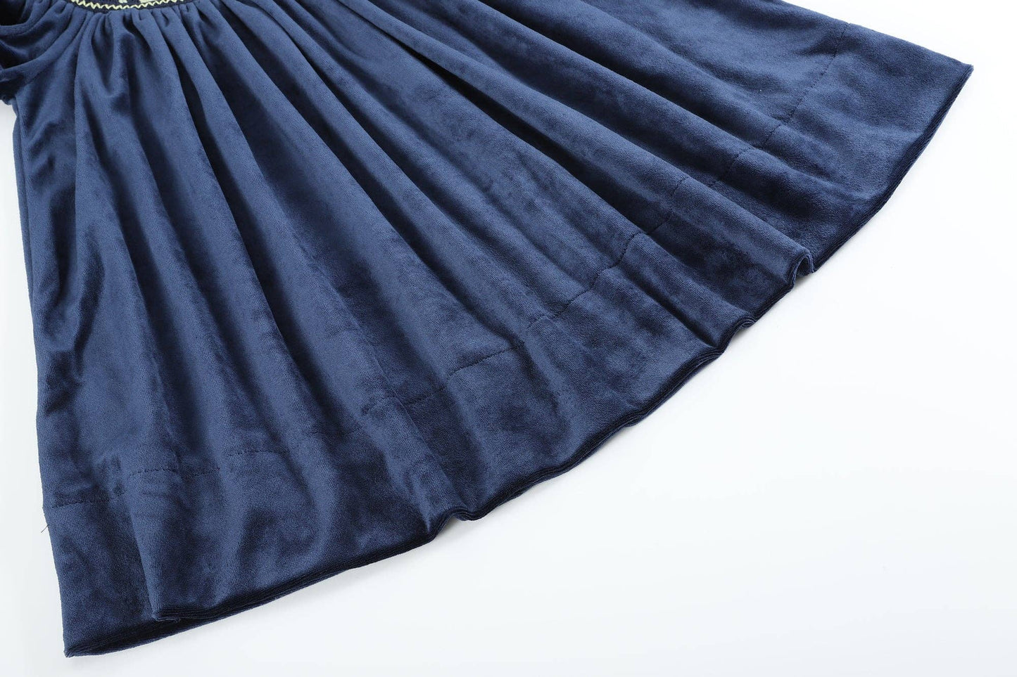 Navy Blue Velvet Gold Nativity Dress