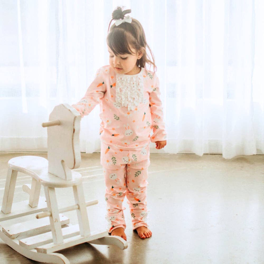 Girls Easter Pajamas - Ruffle Buttflap