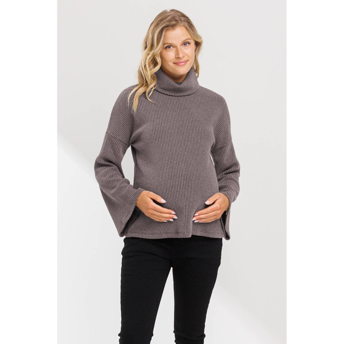 Turtle Neck Knit Sweater Maternity Top