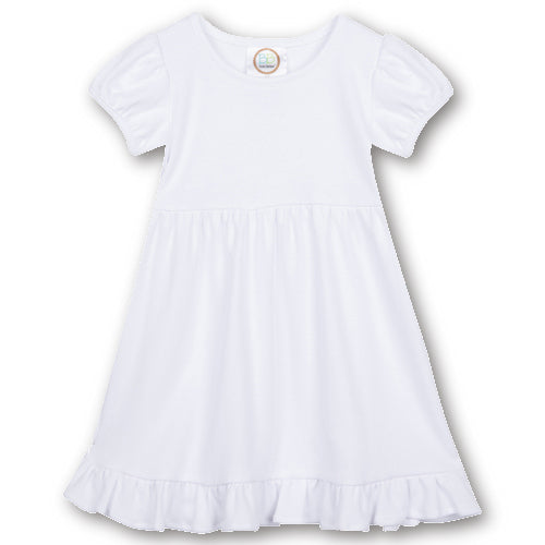 Blank Short Sleeve Empire Waist Ruffle Dress