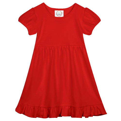 Blank Short Sleeve Empire Waist Ruffle Dress