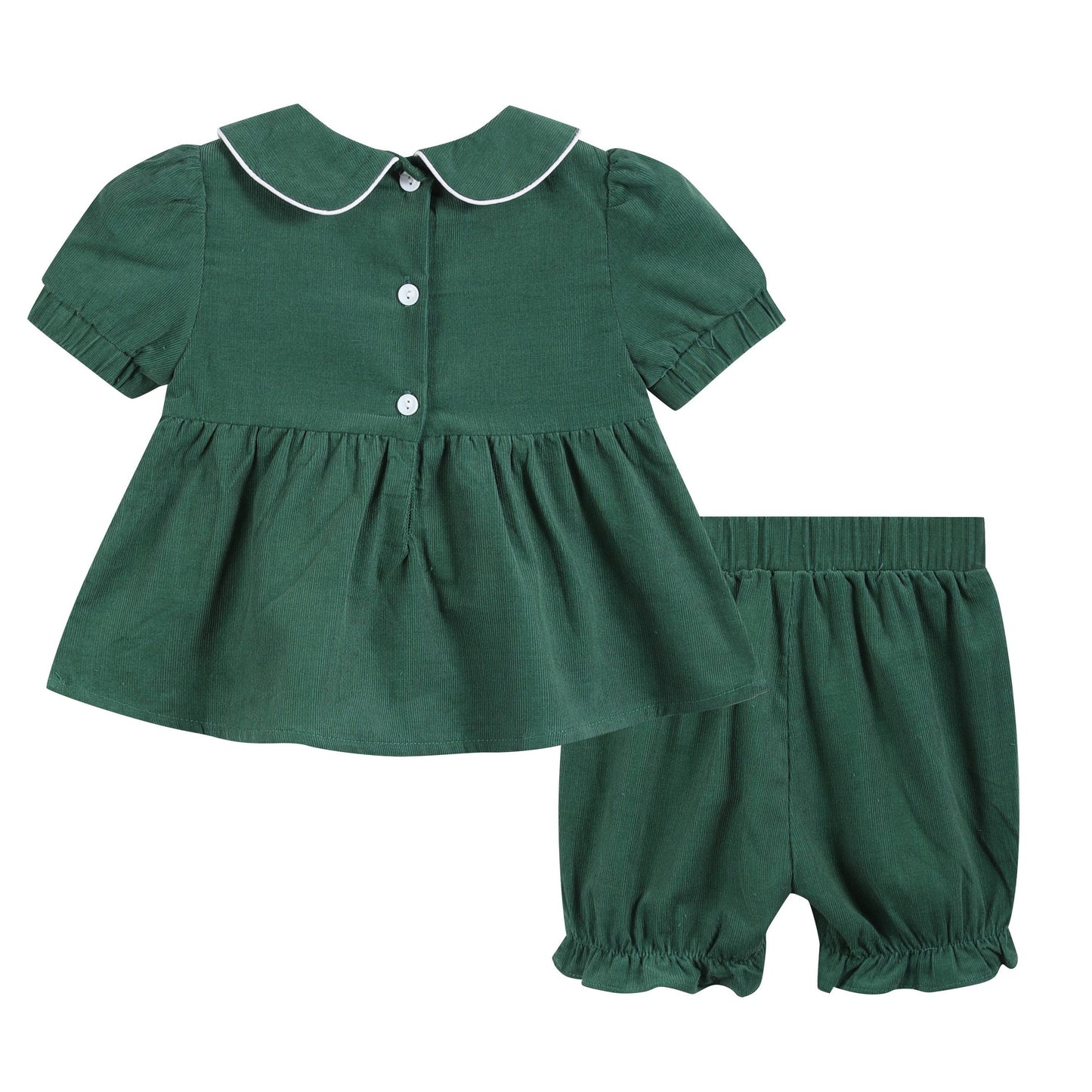 Green Santa Smocked Dress and Bloomers