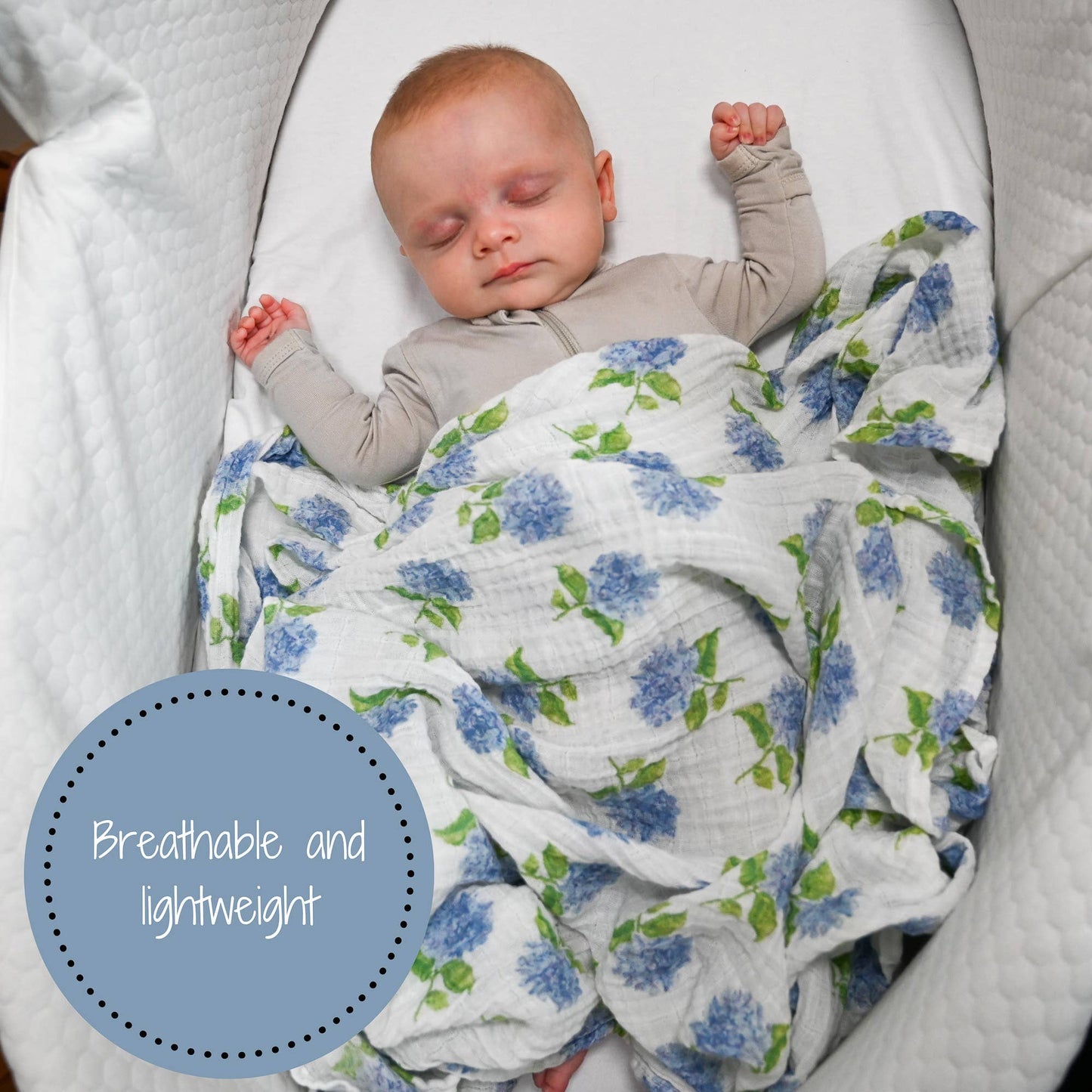 Hydrangea Swaddle Blanket