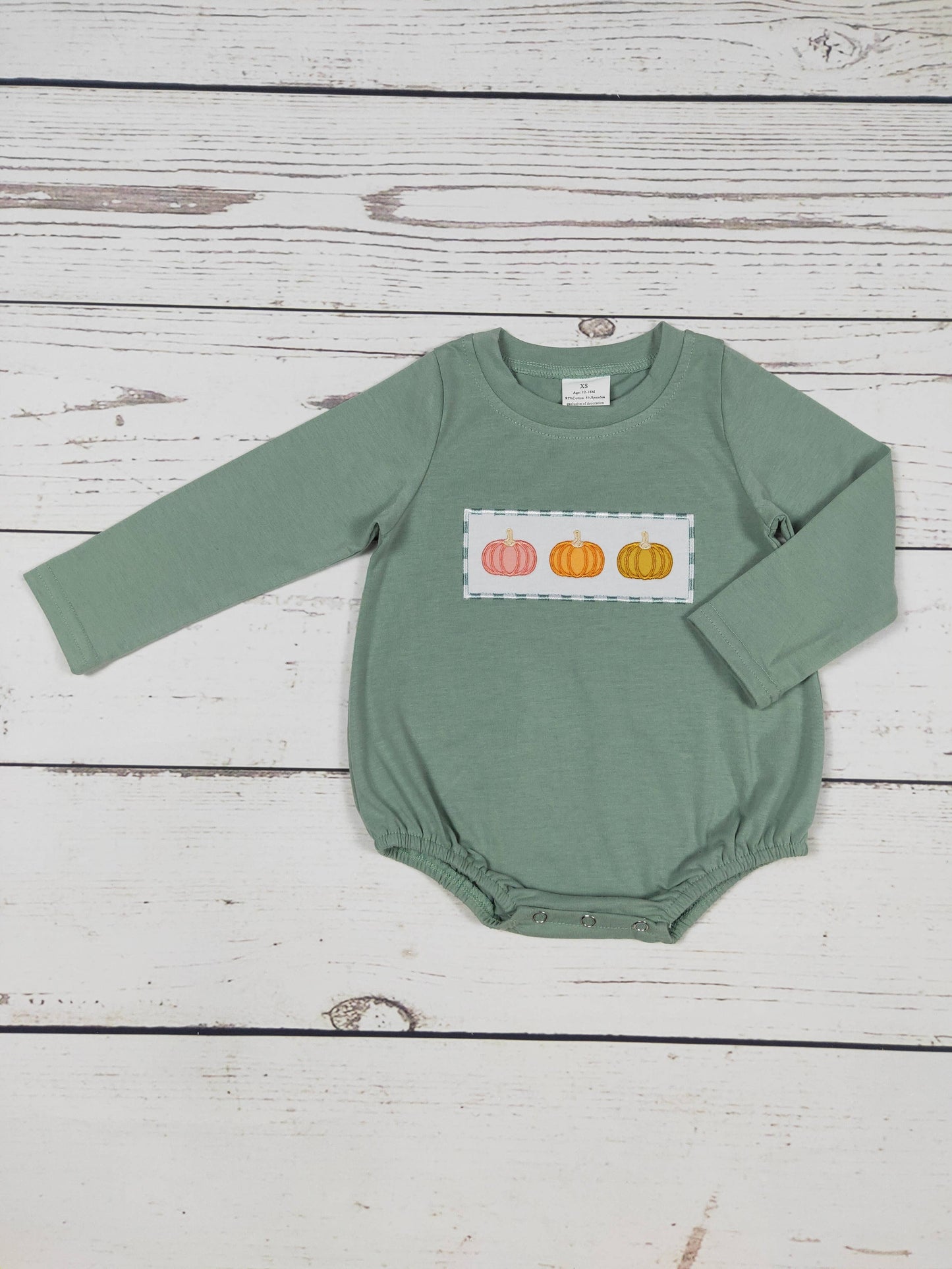 Cotton Pumpkin Appliqué Romper