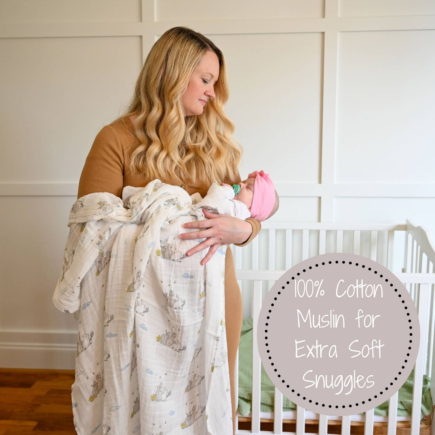SomeBunny Loves You Baby Swaddle Blanket