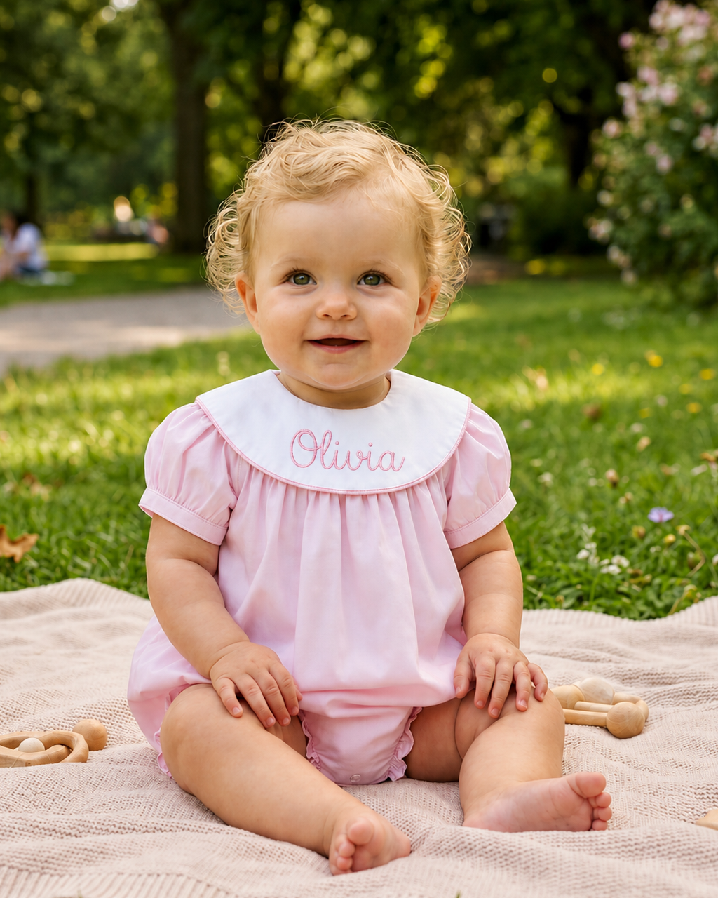 Pink Bib Bubble Romper