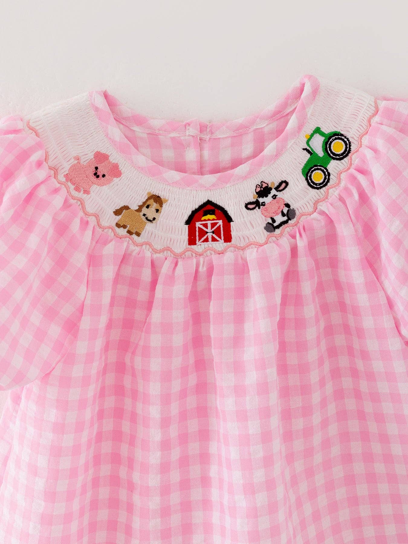 Farm Pink Smocking Dress