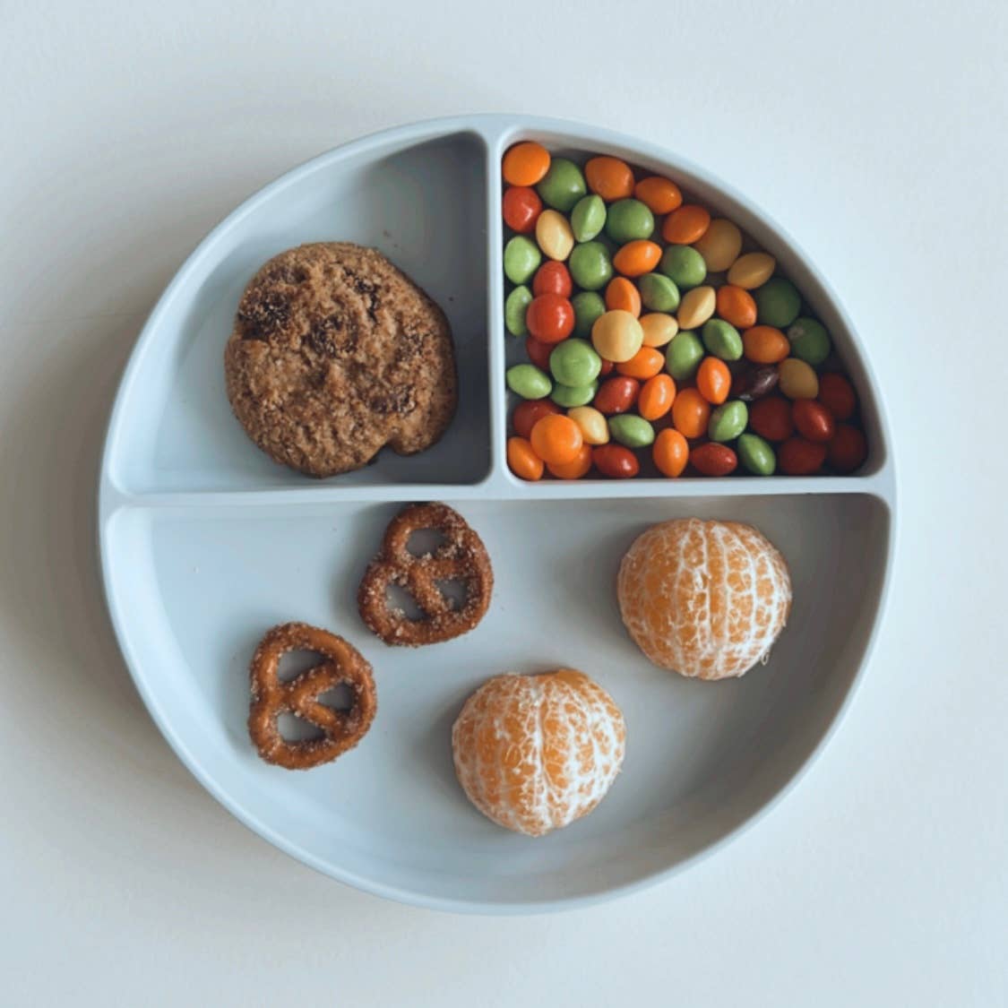 Baby Plate with Suction and Divided Portions (Sky)