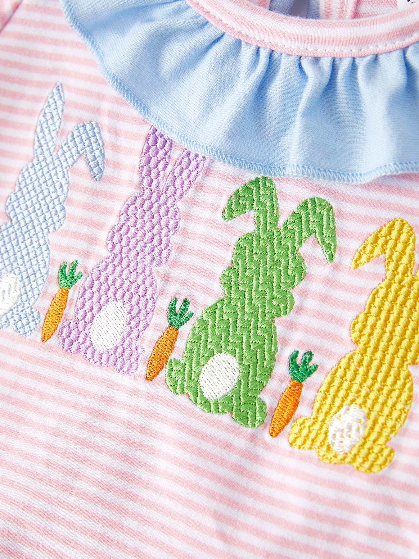 Easter Bunny Girls Stripe Romper