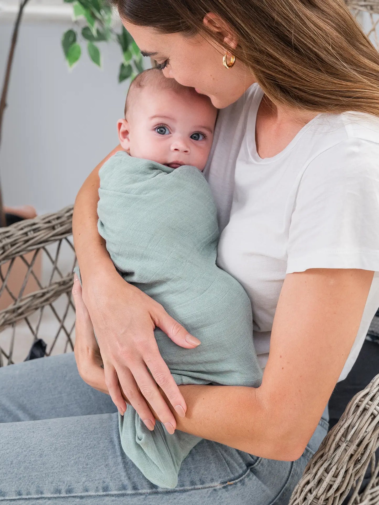 Baby Muslin Swaddle Blankets - Fern